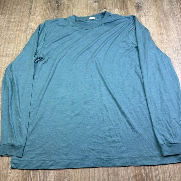 Son Of A Tailor Mens Cerulean Blue Merino Wool Crewneck Long Sleeve T-Shirt XL - Picture 2 of 12